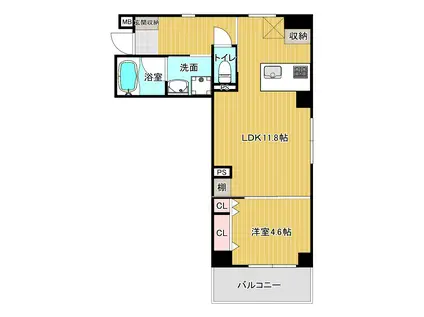 エグゼ八木北(1LDK/2階)の間取り写真