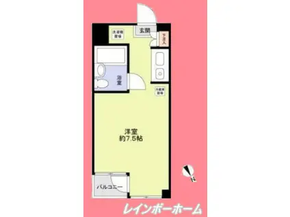 ダイヤモンドレジデンス北砂(ワンルーム/2階)の間取り写真