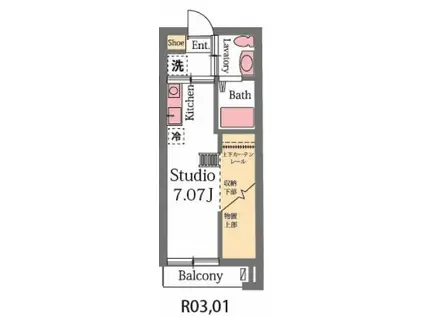 コンフォルト(ワンルーム/1階)の間取り写真