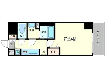 プレサンス北堀江(1K/12階)の間取り写真