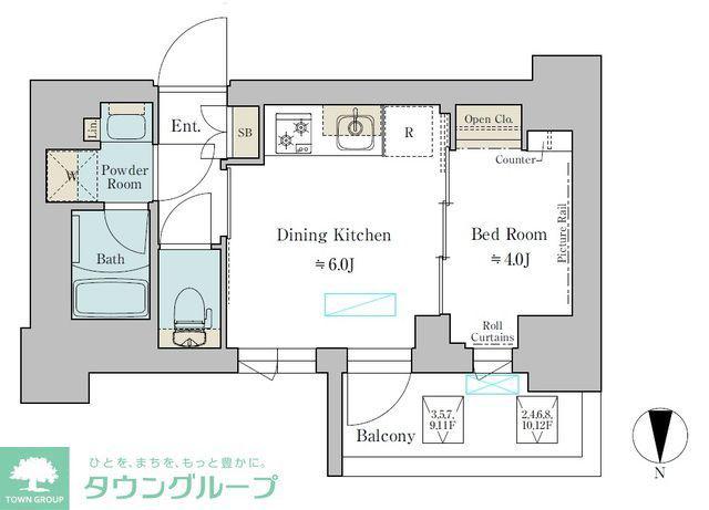 BRILLIA IST 武蔵小杉(1DK/9階)の間取り写真