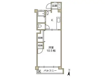 木村ビル(1K/4階)の間取り写真