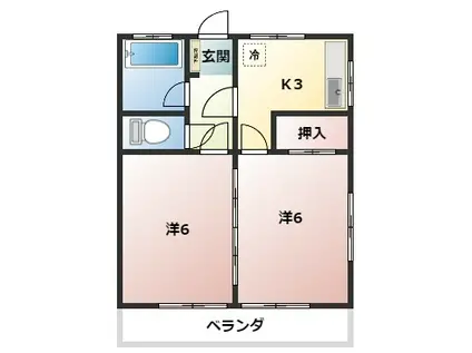 第2武井ビル(2K/2階)の間取り写真