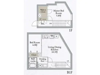 LIVEFLAT高田馬場(2LDK/1階)の間取り写真