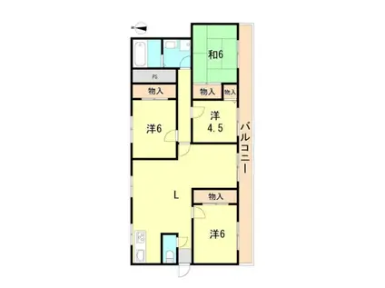 高津橋農住団地C棟(4LDK/3階)の間取り写真