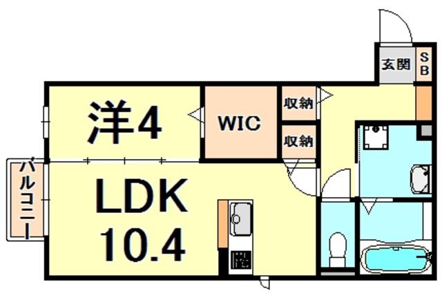BRAMA甲東(1LDK/2階)の間取り写真