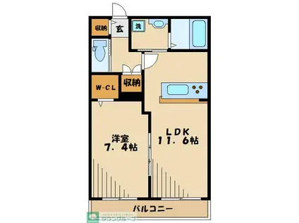 エスグランデ(1LDK/3階)の間取り写真