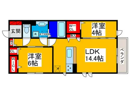 クレマチス(2LDK/1階)の間取り写真