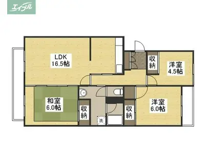 KSB伊島 II(3LDK/2階)の間取り写真