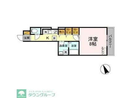 ウェルストン(1K/1階)の間取り写真