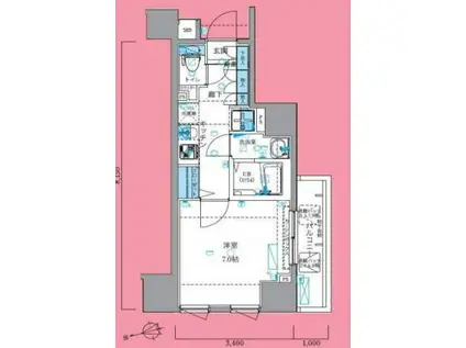 GENOVIA 中野野方 GREEN VEIL(1K/6階)の間取り写真