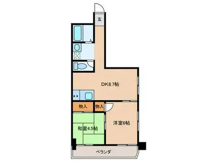 イーストヒル寺山(2DK/2階)の間取り写真