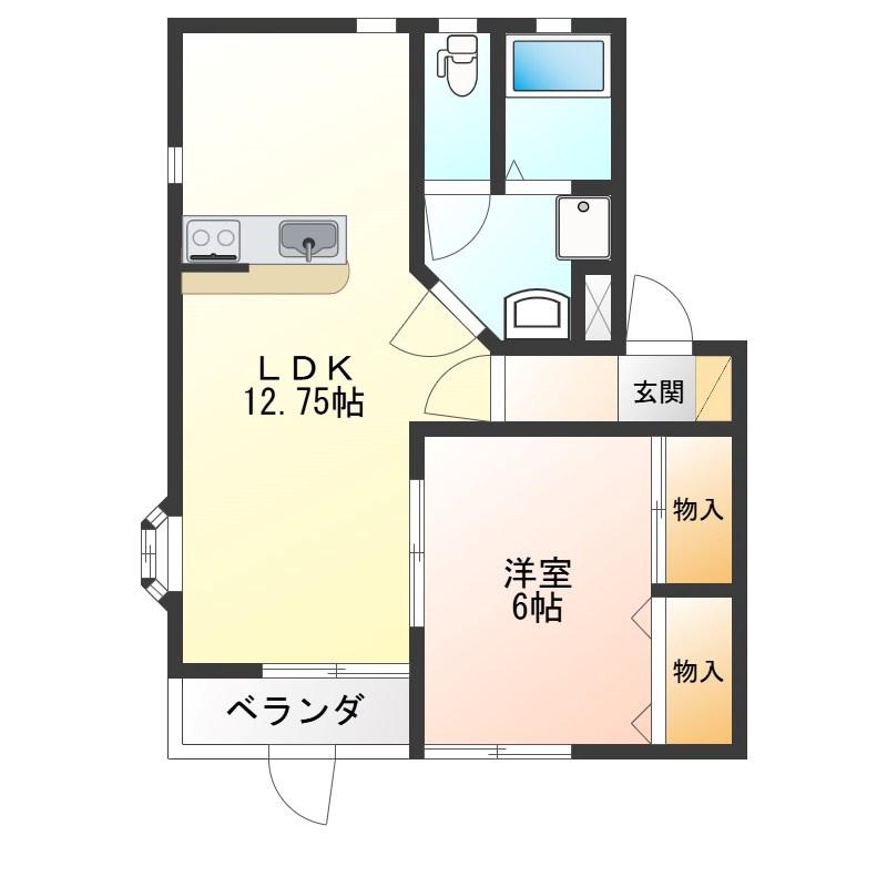 リシャールI(1LDK/1階)の間取り写真