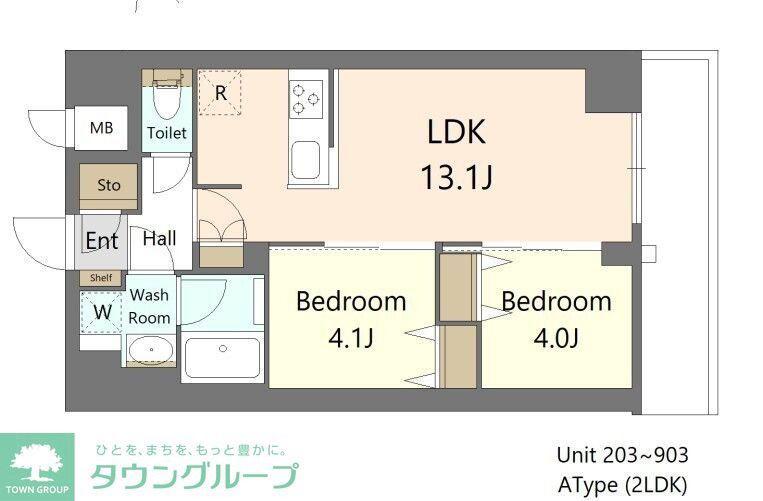 S-RESIDENCE王子ENABLE(2LDK/8階)の間取り写真