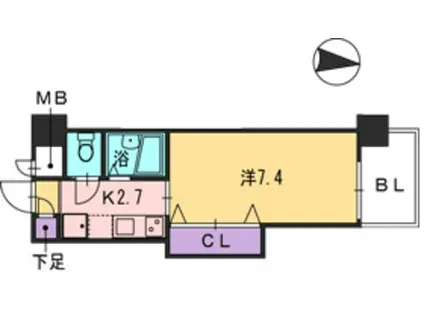 KW PLACE室見(1K/6階)の間取り写真