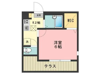 カーサデルソル(1K/1階)の間取り写真