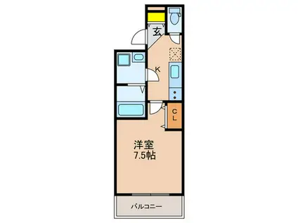 ロジェ新開地(1K/3階)の間取り写真