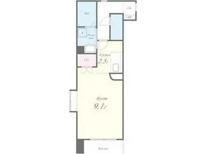 HIRO尾頭橋(1K/2階)の間取り写真