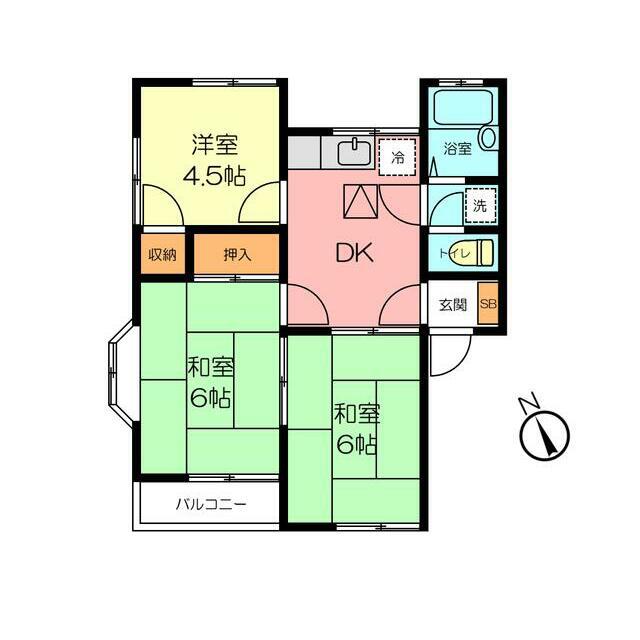 コーポ長澤(3DK/2階)の間取り写真