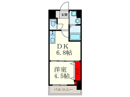 アルゴヴィラージュJONO(1DK/8階)の間取り写真