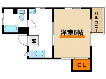 第二三京ビル(1DK/4階)の間取り写真