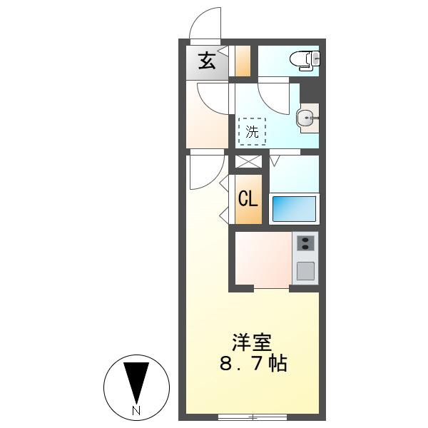 G VIVRE 御器所(1K/4階)の間取り写真