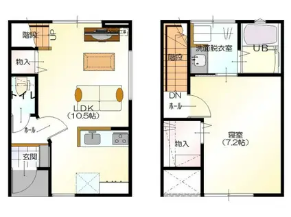 D-BOX中央公園(1LDK/1階)の間取り写真