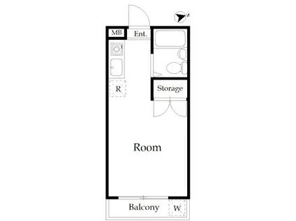 ハイルリブ(ワンルーム/2階)の間取り写真