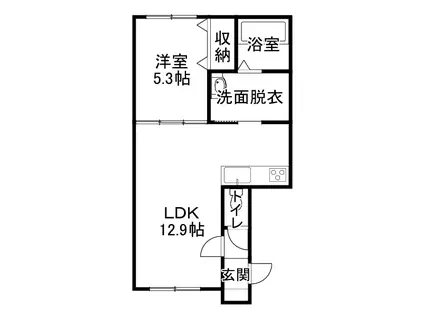 ALLISEI(1LDK/1階)の間取り写真