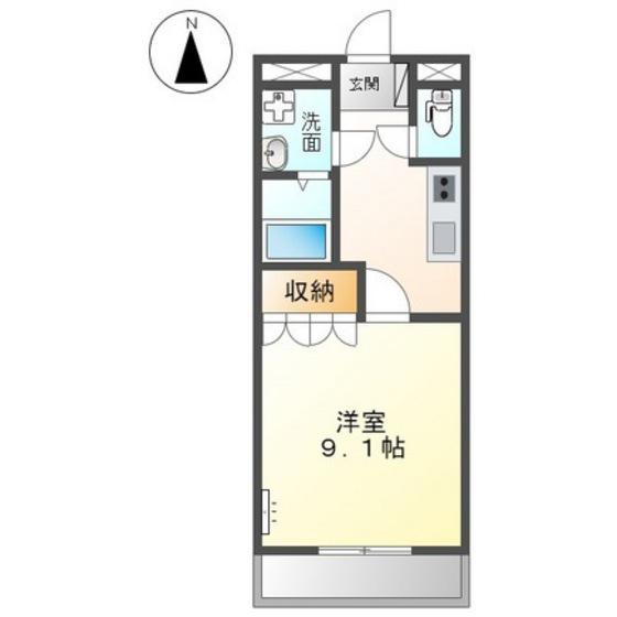 エスポアール高松(1K/1階)の間取り写真