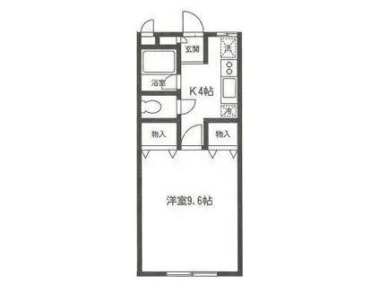 高次ハイム宮千代(1K/1階)の間取り写真