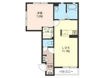 ジラソーレ(1LDK/1階)の間取り写真