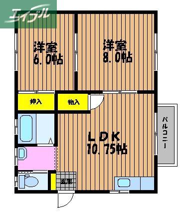 コモエスタ(2LDK/1階)の間取り写真