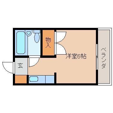 DSビラ旭(ワンルーム/2階)の間取り写真