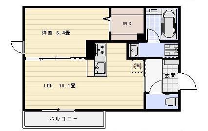 プルミエールD(1LDK/3階)の間取り写真