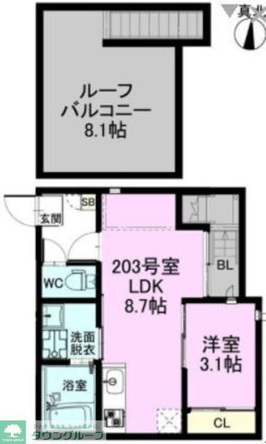 GRANDTIC OASIS(1LDK/2階)の間取り写真