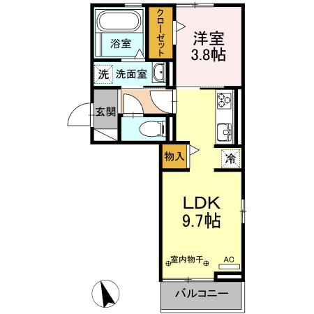 D-ROOM TOKIWA A(1LDK/1階)の間取り写真