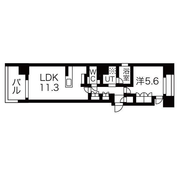 シーズンフラッツ押上サウス(1LDK/9階)の間取り写真