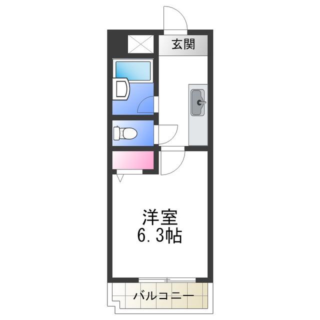 プリミエール白鷺(1K/3階)の間取り写真