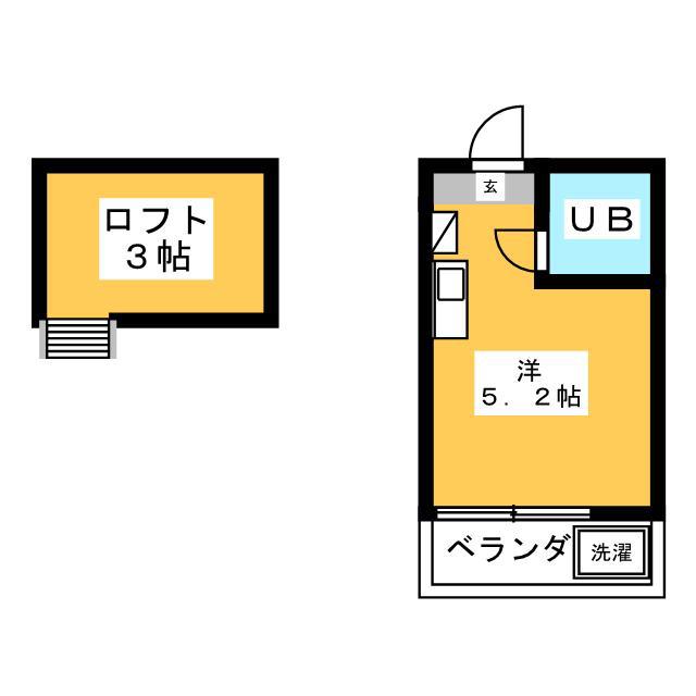 フラワーヒル(ワンルーム/2階)の間取り写真