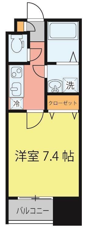 シェルグランデ東口(1K/7階)の間取り写真