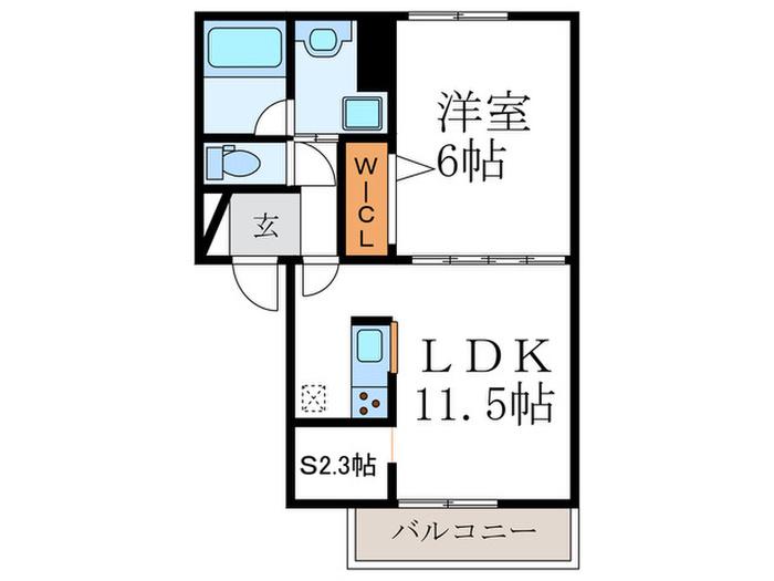 アリビオ A棟(1SLDK/3階)の間取り写真