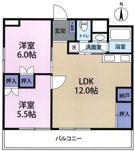 ラファミーユ大工町(3DK/7階)の間取り写真