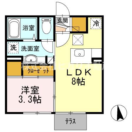 アルシオネ(1LDK/1階)の間取り写真