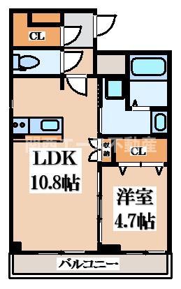 昭和エコタワーレジデンス(1LDK/3階)の間取り写真
