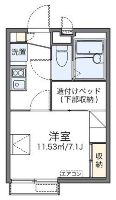 レオパレスネオライフ江古田II(1K/1階)の間取り写真