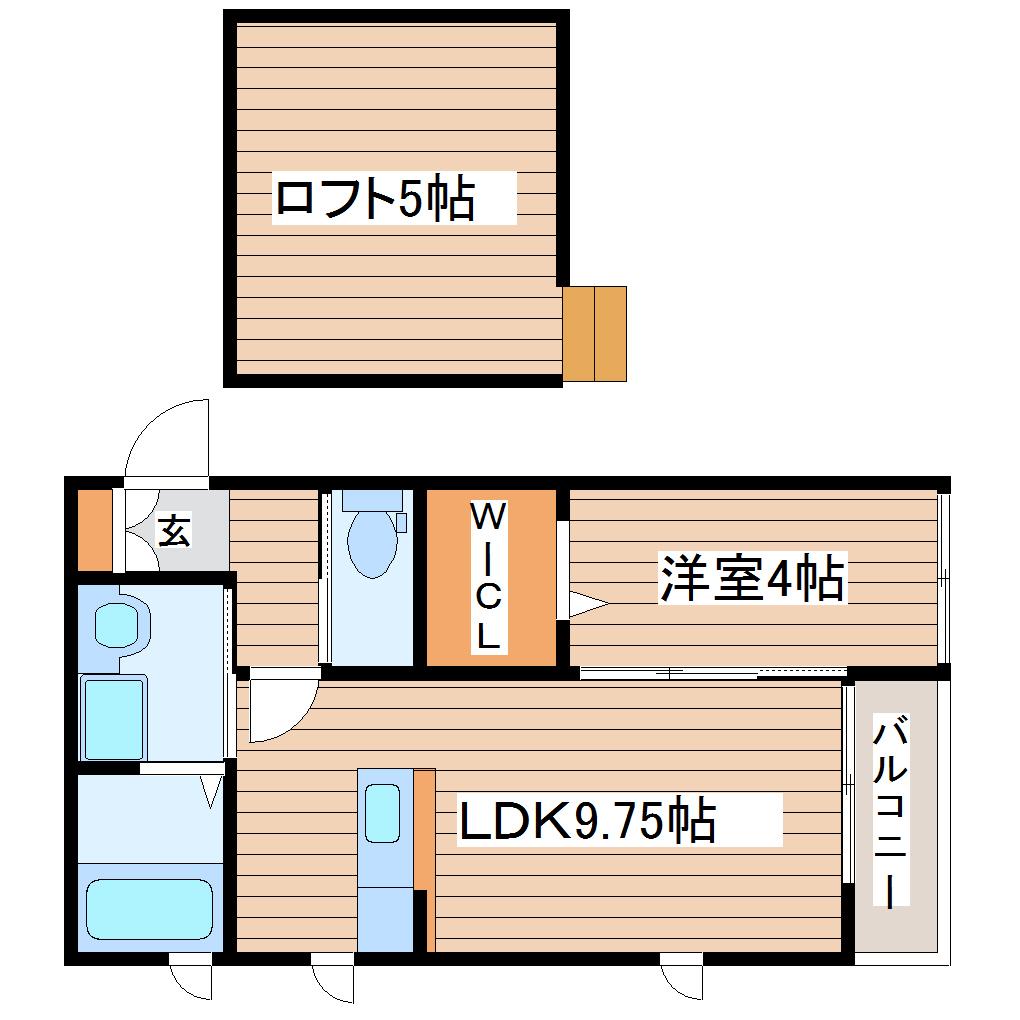 ブランニュー南小泉II(1LDK/2階)の間取り写真