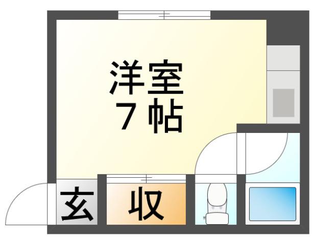 千里山S2ビル(ワンルーム/4階)の間取り写真