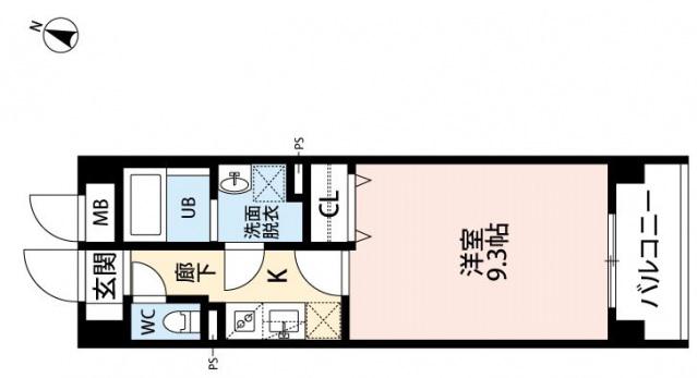 HS光が丘(1K/1階)の間取り写真