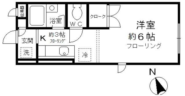 リジェールむさしの(ワンルーム/1階)の間取り写真